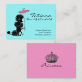 * Prinzessin Blue/rosa Kronen-Telefonkarte * Telefonnummerkarte (Vorne/Hinten)