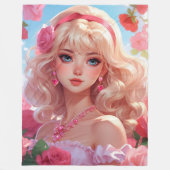 Prinzessin Blume Fleecedecke (Vorderseite)