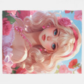 Prinzessin Blume Fleecedecke (Vorderseite (Horizontal))