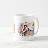 Prinzessin Blumen Personalized Tasse – Name person (VorderseiteRechts)