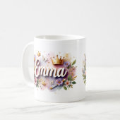 Prinzessin Blumen Personalized Tasse – Name person (Vorderseite Links)