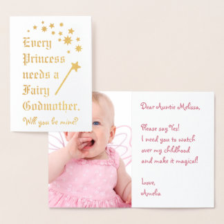 Prinzessin braucht eine Fee als Patentante Foto Go Folienkarte