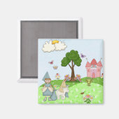 Prinzessin - braune Haare Magnet (Vorderseite/Rückseite)