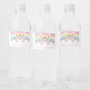 Prinzessin Bunny Rabbit Geburtstagsparty Gefallen Wasserflaschenetikett