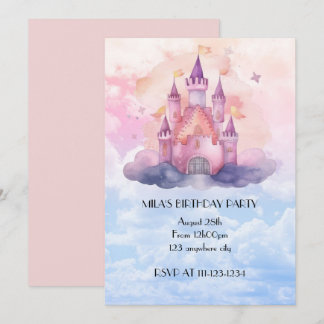 Prinzessin Burg Geburtstagsfeier Einladung