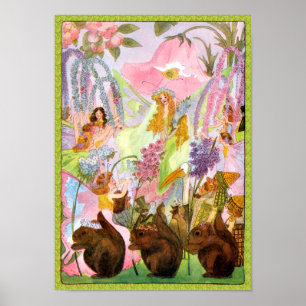 Prinzessin Butterfly-Blume drucken Poster