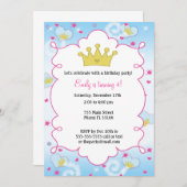 Prinzessin Butterfly Girl zum Geburtstag Einladung (Vorne/Hinten)