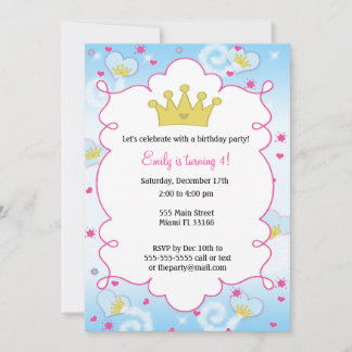 Prinzessin Butterfly Girl zum Geburtstag Einladung