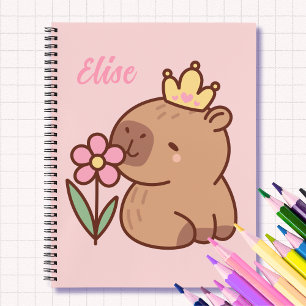 Prinzessin Capybara Cartoon rosa Mädchen personali Notizblock