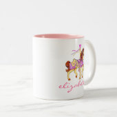 Prinzessin Carousel Pferd-Personalisiert Zweifarbige Tasse (VorderseiteRechts)