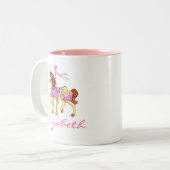 Prinzessin Carousel Pferd-Personalisiert Zweifarbige Tasse (Vorderseite Links)