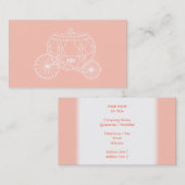 Prinzessin Carriage auf korallenroter rosa Farbe Visitenkarte (Vorne/Hinten)