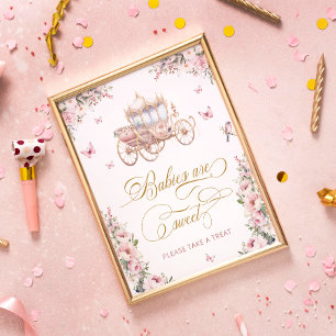 Prinzessin Carriage Blush Bloral Babies sind süß Poster