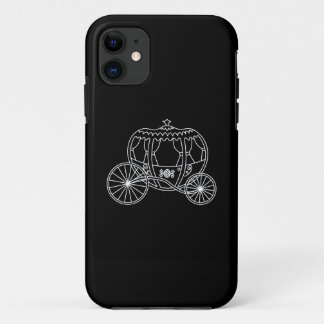 Prinzessin Carriage, weiß auf Schwarzem iPhone 11 Hülle