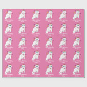 Prinzessin Cat Birthday Name Customizable Geschenkpapier (Flach)