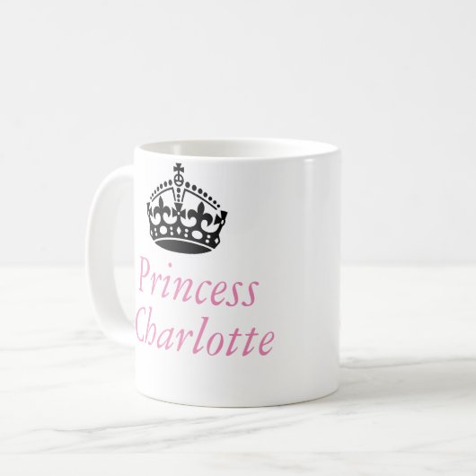 Prinzessin Charlotte und britische Krone Kaffeetasse (Vorderseite Links)