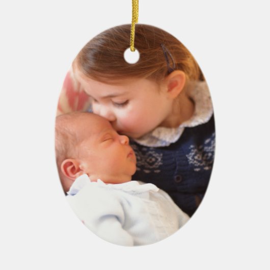 Prinzessin Charlotte und Prinz Louis Keramik Ornament (Vorne)