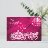 Prinzessin Coach u. Pferde u. Disco-Ball danken Dankeskarte (Stehend Vorderseite)