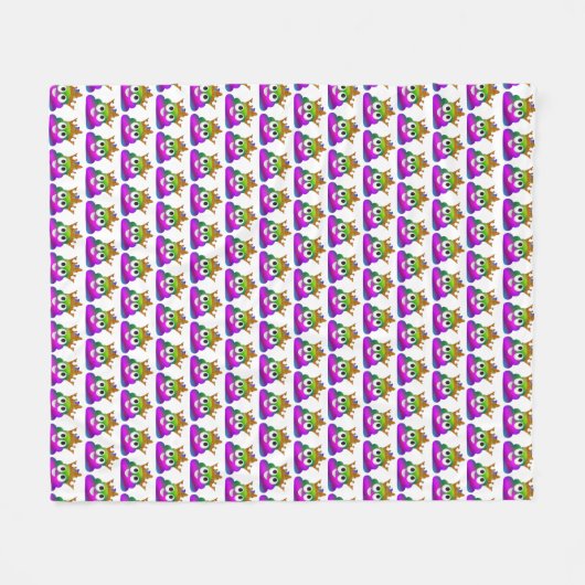 Prinzessin Crown Rainbow Emoji Poop Fleecedecke (Vorderseite (Horizontal))