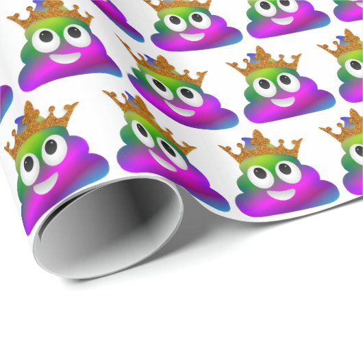 Prinzessin Crown Rainbow Emoji Poop Geschenkpapier (Rolleneckpunkt)