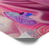 Prinzessin der blauen Blume mit rosa Jacke Poster (Ecke)