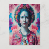 Prinzessin der blauen Blume mit rosa Jacke