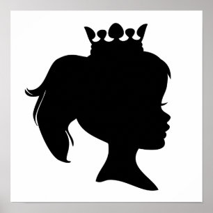 Prinzessin der Schwarzen Silhouette T - Shirt und Poster