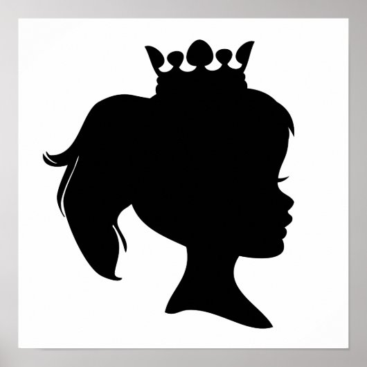 Prinzessin der Schwarzen Silhouette T - Shirt und  Poster (Vorne)