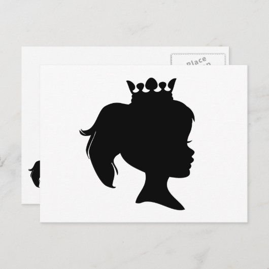 Prinzessin der Schwarzen Silhouette T - Shirt und Postkarte (Vorne/Hinten)
