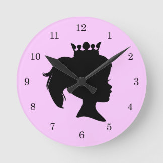 Prinzessin der Schwarzen Silhouette T - Shirt und  Runde Wanduhr