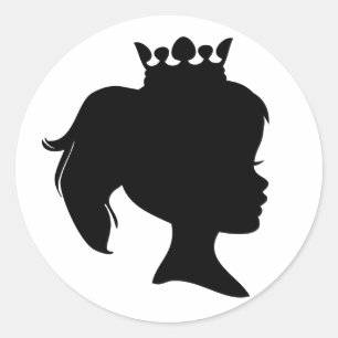 Prinzessin der Schwarzen Silhouette T - Shirt und  Runder Aufkleber