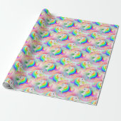 Prinzessin der Wald Unicorn-Regenbogen-Sternexplos Geschenkpapier (Ungerollt)