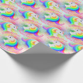 Prinzessin der Wald Unicorn-Regenbogen-Sternexplos Geschenkpapier (Ecke)