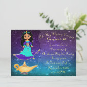 Prinzessin des arabische Nachtschlummer-Party Einladung (Stehend Vorderseite)