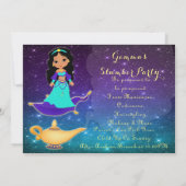 Prinzessin des arabische Nachtschlummer-Party Einladung (Rückseite)