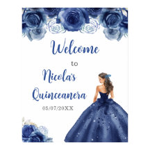 Prinzessin des blauen Marinekleides Quinceanera Wi