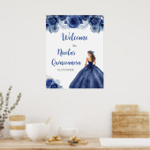 Prinzessin des blauen Marinekleides Quinceanera Wi Poster (Küche)