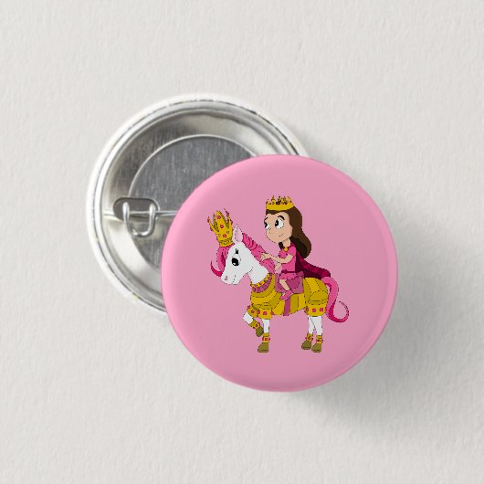 Prinzessin des niedlichen Cartoon Button (Vorne & Hinten)
