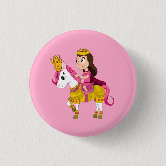 Prinzessin des niedlichen Cartoon Button (Vorderseite)