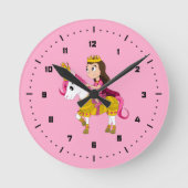 Prinzessin des niedlichen Cartoon Runde Wanduhr (Vorderseite)