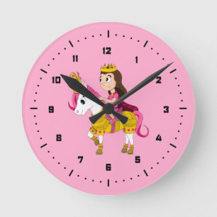 Prinzessin des niedlichen Cartoon Runde Wanduhr