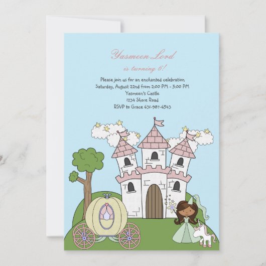 Prinzessin des Schlosses American Einladung (Vorderseite)
