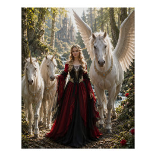 Prinzessin des verzauberten Einhornwaldes Poster