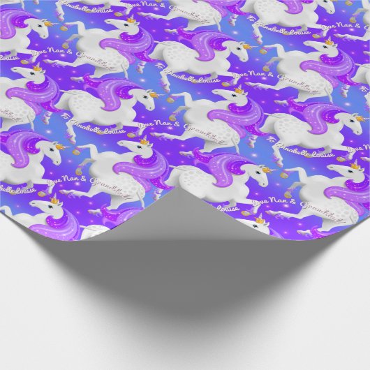 Prinzessin des Waldes Magical Midnight Unicorn Geschenkpapier (Ecke)