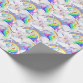 Prinzessin des Waldes Rainbow Magical Unicorn Geschenkpapier (Ecke)
