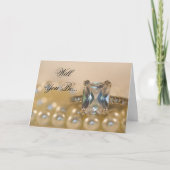 Prinzessin Diamond Ring Pearls meine Bridesmaid Einladung (Vorderseite)