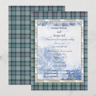 Prinzessin Diana Gedenk-Tartan-Gartenhochzeit Einladung