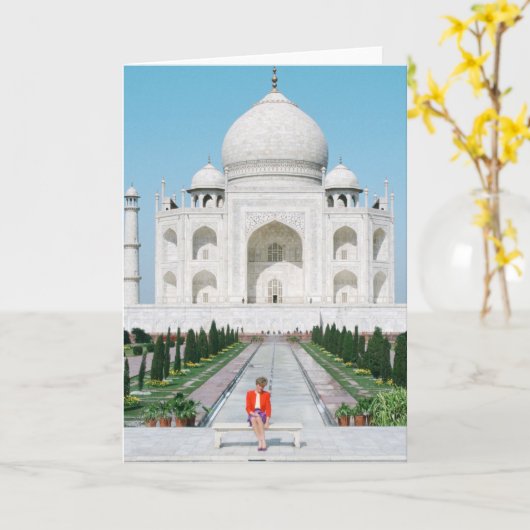 Prinzessin Diana - Taj Mahal Karte (Gelbe Blume)