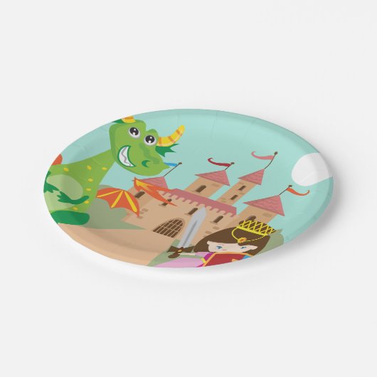 Prinzessin Dragon und Ritter Pappteller (Schrägansicht)