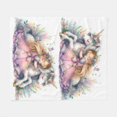 Prinzessin Einhorn Pastell Märchen Fantasy Fleecedecke (Vorderseite (Horizontal))